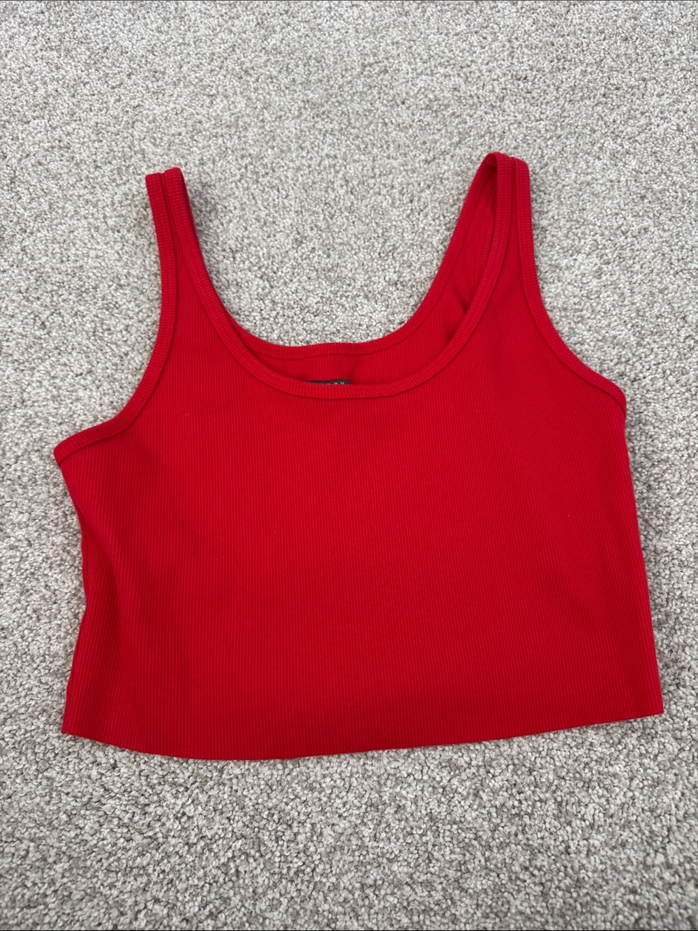 wild fable Red Ribbed Scoop Crop Tank